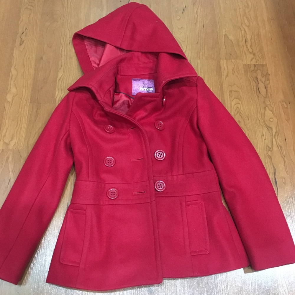 Girls Red Wool Coat